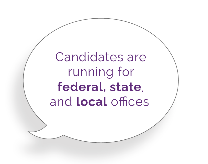 Candidates are running for federal, state, and local offices